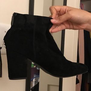 Suede black booties